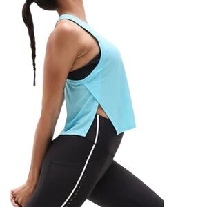 NWT Athleta Grid Knit Singlet Mint Green Tank Work Out Gym Running Woman’s XL